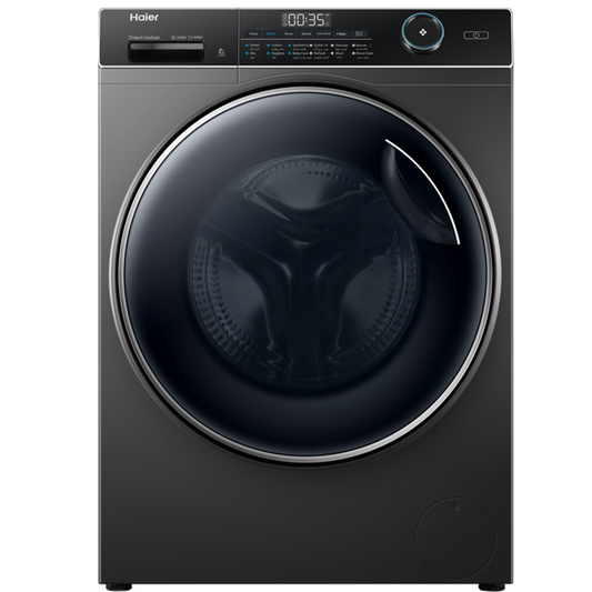 Haier Front Load Washing Machine with Direct Motion Inverter Motor, Super Drum, 9KG, 1400 RPM, Dark Silver- HW90-B14959S8TU1