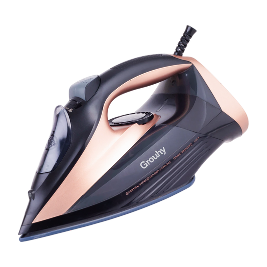 Grouhy Steam Iron, 450ml, 3000 Watt, Black & Gold - GFL2306iP3.0C