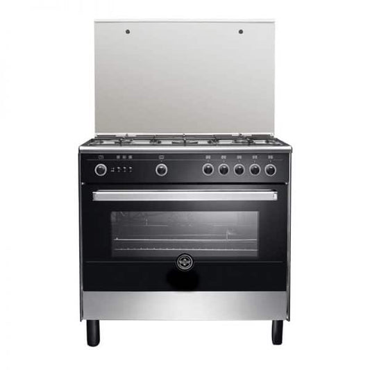 La Germania Free Standing Gas Cooker, 90 Cm, 5 Burner, Black - 9M10G4A1X4AWW