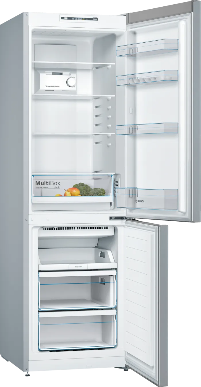 Bosch Serie 2 No-Frost Freestanding Refrigerator, 302 Liters, Stainless Steel- KGN36NL30U