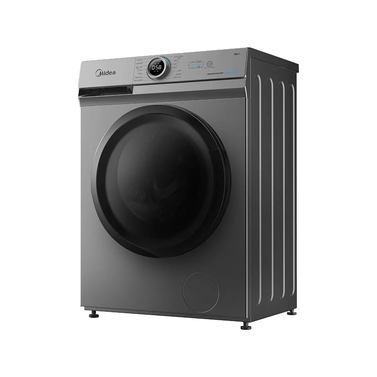 Midea Front Load Washing Machine, 8 kg, Inverter, Morandi Grey - MF100W80B/TT