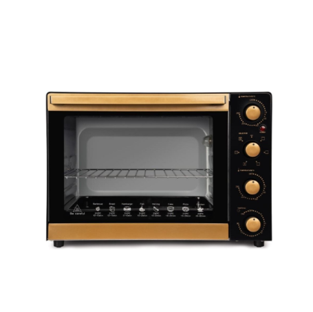 Fresh Elite Electric Oven With Grill, Fan, 65 Liter, 2200 Watt, Black and Gold - FR-6503RCL