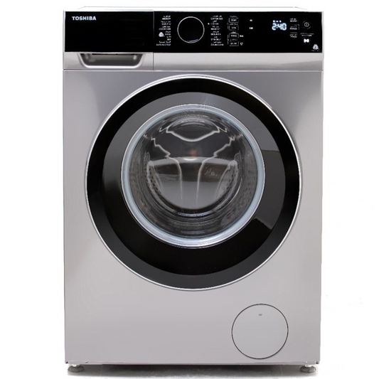 Toshiba Automatic Washing Machine, Front Load, 8 kg, Inverter Motor, Silver - TW-BJ90M4E(SK)