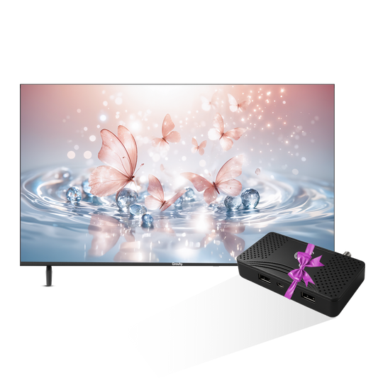 Grouhy 32 Inch LED TV Frameless - GLD32NAV2 + Grouhy HD Satellite Receiver Mini - Black - 9500 Pro
