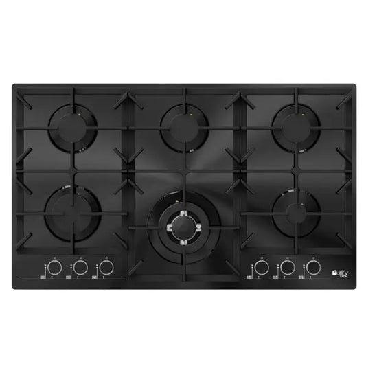 Purity Built In Heavy Duty Gas Hob, 90 cm, 6 Burners, Black - HPT902G