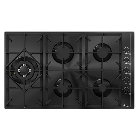 Purity Built In Heavy Duty Gas Hob, 90 cm, 5 Burners, Black - HPT905G