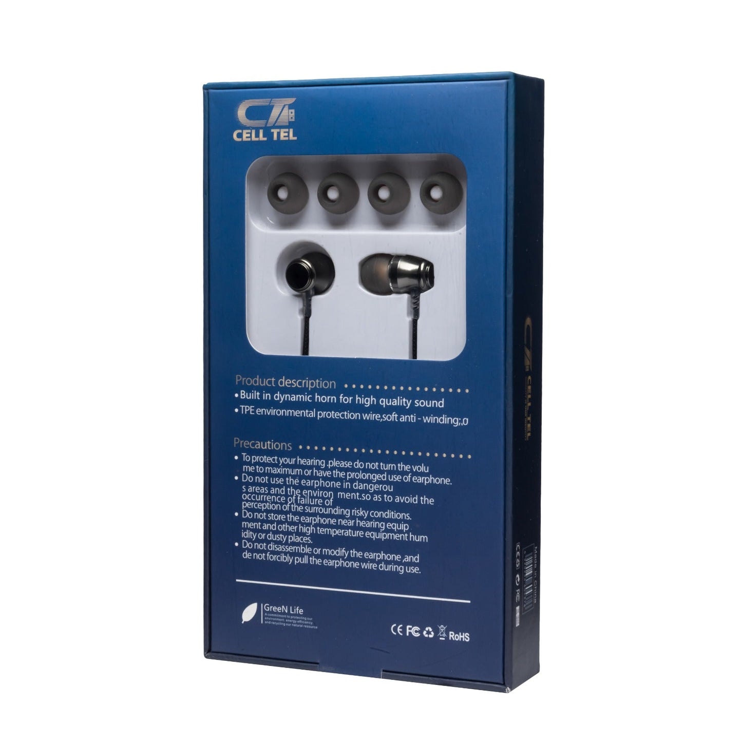 Cell Tel Type-C Stereo Earphone, Black - CT-20H