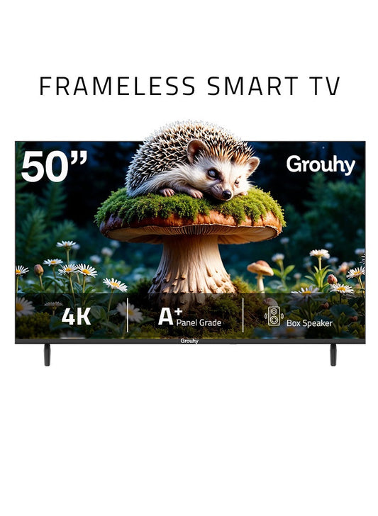 Grouhy 50 Inch 4K Android LED Frameless TV - GLD50SAWORV2