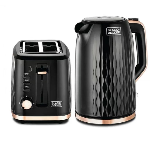 Black+Decker Breakfast Set, 1.7 L Kettle and 2 Slice Toaster - MBF90