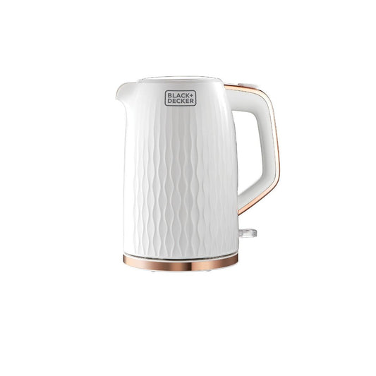 Black + Decker Electric Cordless Kettle, 1.7 Liters, 2200W, White - JC190W