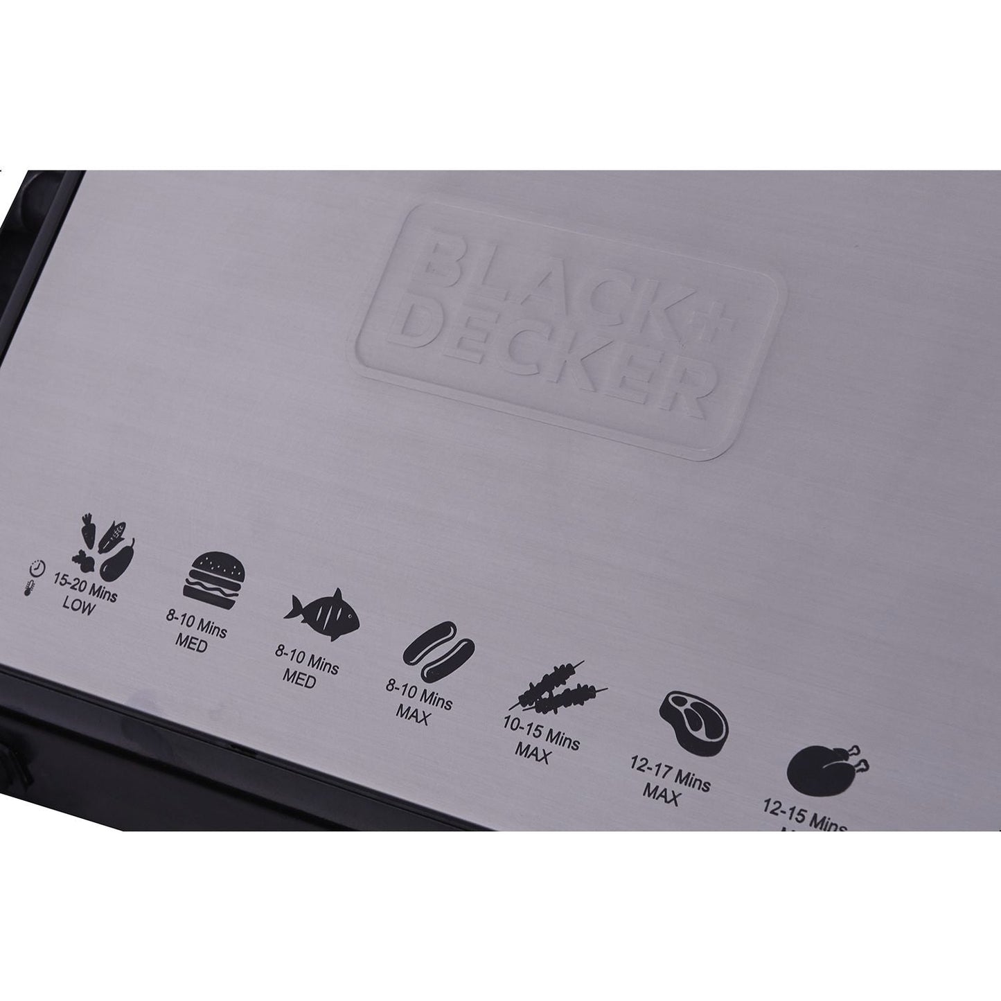 Black+Decker Health Grill, 2000 Watt, Black and Silver - CG2000