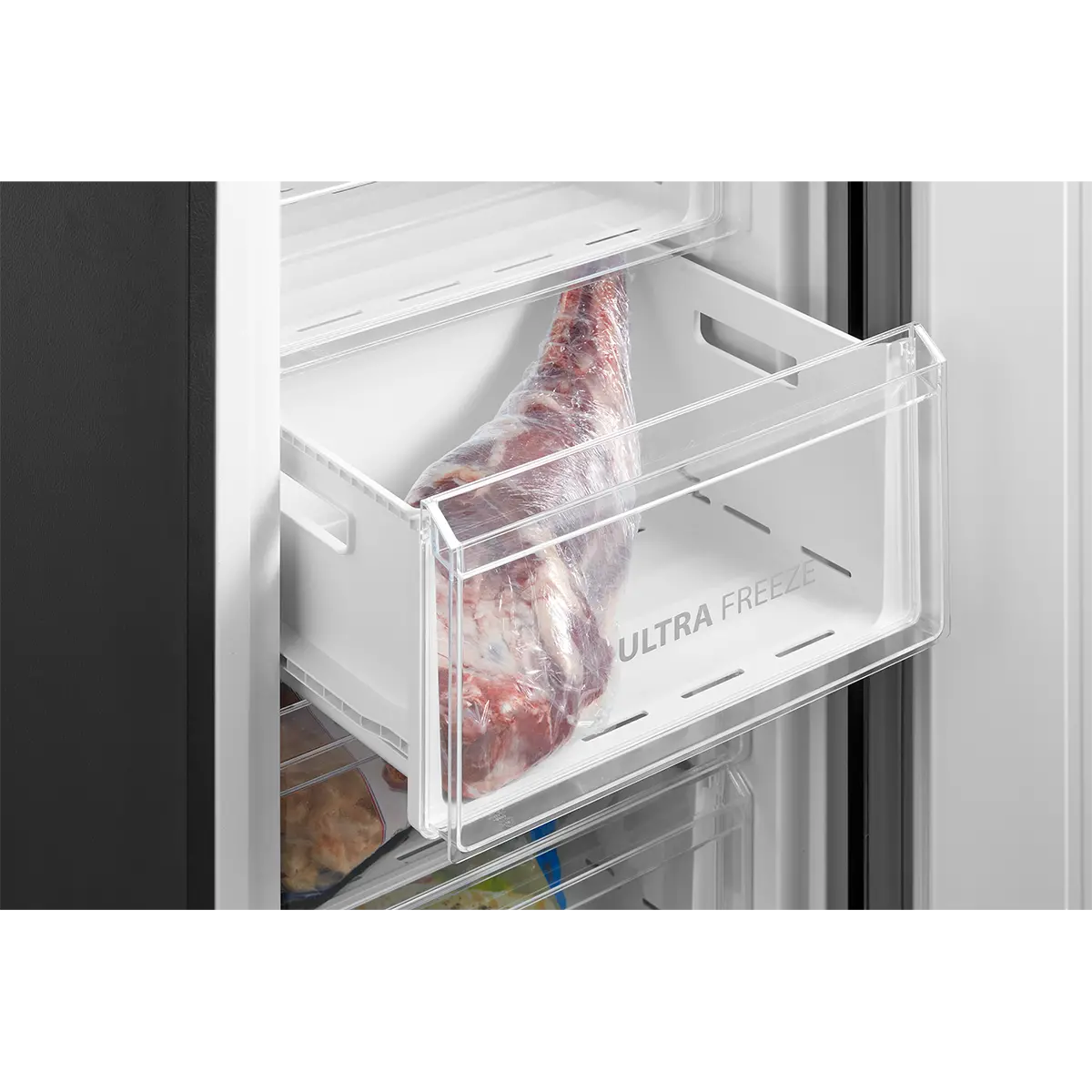 Toshiba Upright Digital Deep Freezer, No Frost, 238 Liters, 7 Drawers, Silver - GR-RU312WE-DMN(57)