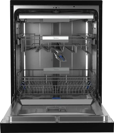Midea Digital Dishwasher, 14 Place Settings, 6 Programs, Black - MDWEF1433D(B)-WI-EG