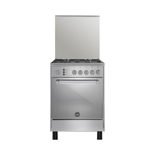 La Germania Freestanding Cooker 60 x 60, 4 Gas Burners, Silver - 6D80GRB1X4AWW