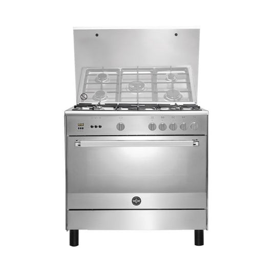 La Germania Freestanding Gas Cooker, 90 x 60, 5 Burners, Silver - 9C10GLA1X4AWW