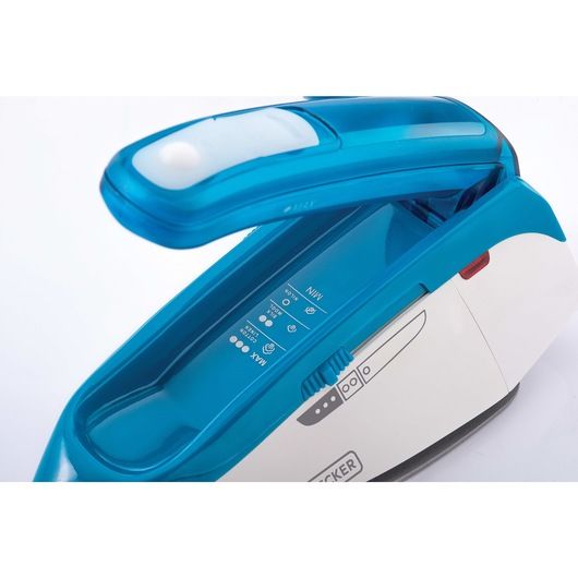 Black + Decker Travel Iron, 1085 Watt, White And Blue - TI250
