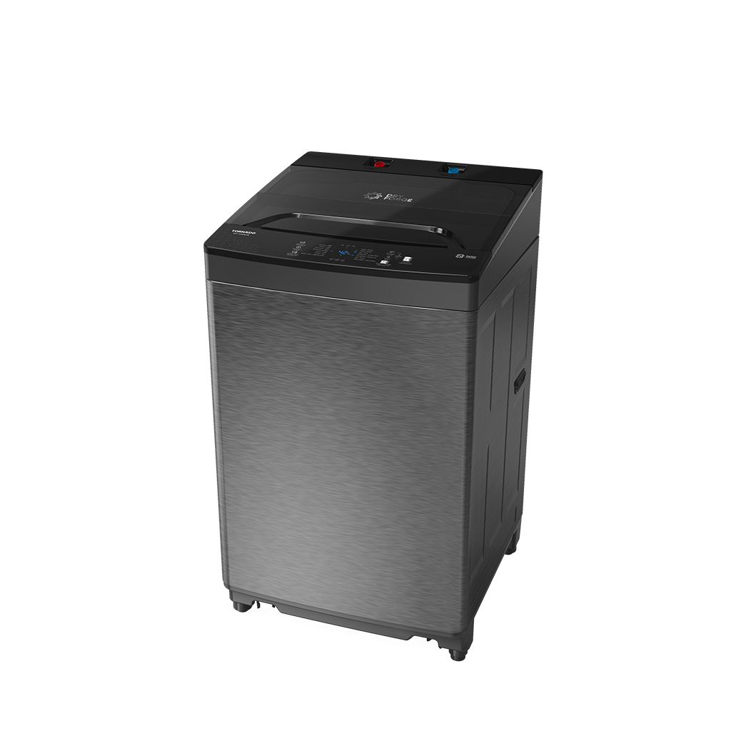 Tornado Top Load Automatic Washing Machine, 8 Kg, Dark Silver - TWT-TLN08LDS