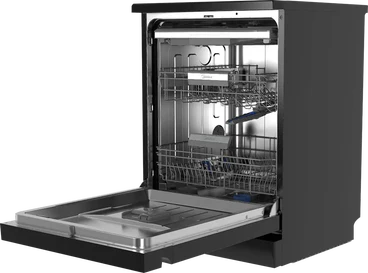 Midea Digital Dishwasher, 14 Place Settings, 6 Programs, Black - MDWEF1433D(B)-WI-EG