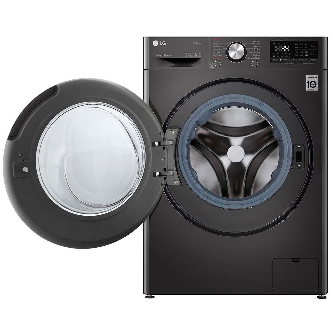 LG Front Load Full Automatic Washing Machine With Dryer, 9 Kg, Black Steel - F4R5VGG2E
