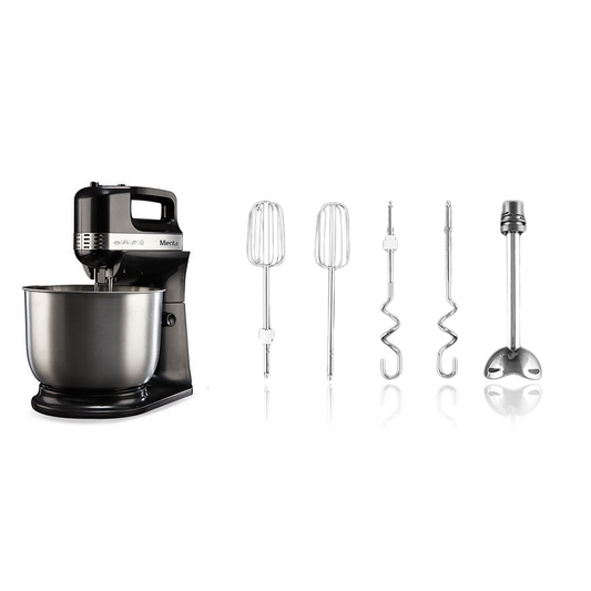 Mienta Trio Stand Mixer Set, 3.5 Liters, 500 Watt, Black and Silver - HM13638A