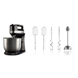 Mienta Trio Stand Mixer Set, 3.5 Liters, 500 Watt, Black and Silver - HM13638A