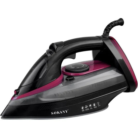 Sokany Steam Iron, 2400 Watt, Black Purple - SK-11012