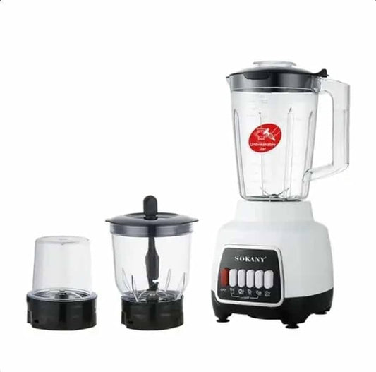 Sokany 3 In 1 Multi-Purpose Blender, 600 W, 1.5 Liters - SK-03007