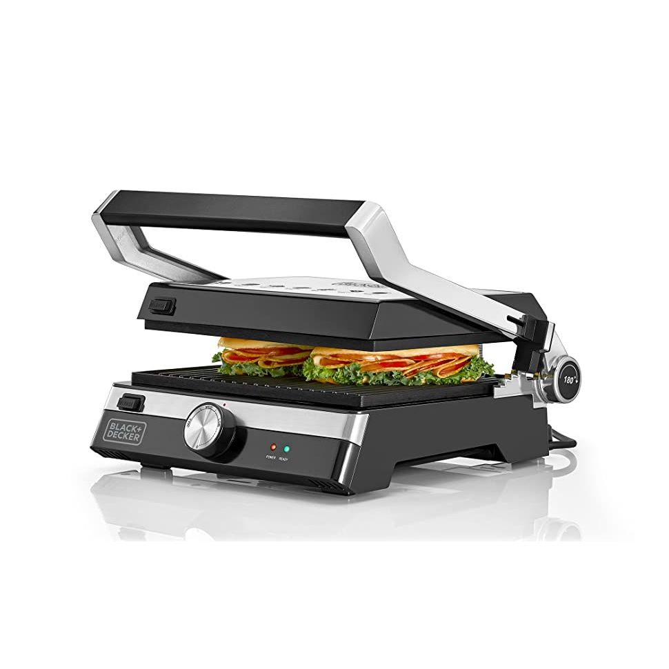 Black+Decker Health Grill, 2000 Watt, Black and Silver - CG2000