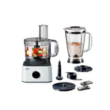 Braun 8 In 1 Food Processor, 8 Functions, 2.1 Liter, 750 Watt, White Black - FP0145WH