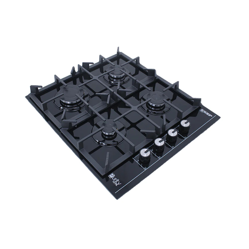 Purity Built In Heavy Duty Grids Gas Hob, 60 cm, 4 Burners, Black - HPT602G
