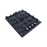 Purity Built In Heavy Duty Grids Gas Hob, 60 cm, 4 Burners, Black - HPT602G