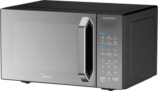 Midea Digital Microwave, 900 Watt, 25 Liters, With Inverter Technology, Mirror Black - EM9P022MX-B