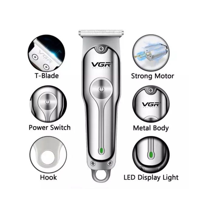 VGR Professional Hair Trimmer, Silver - VGR-071