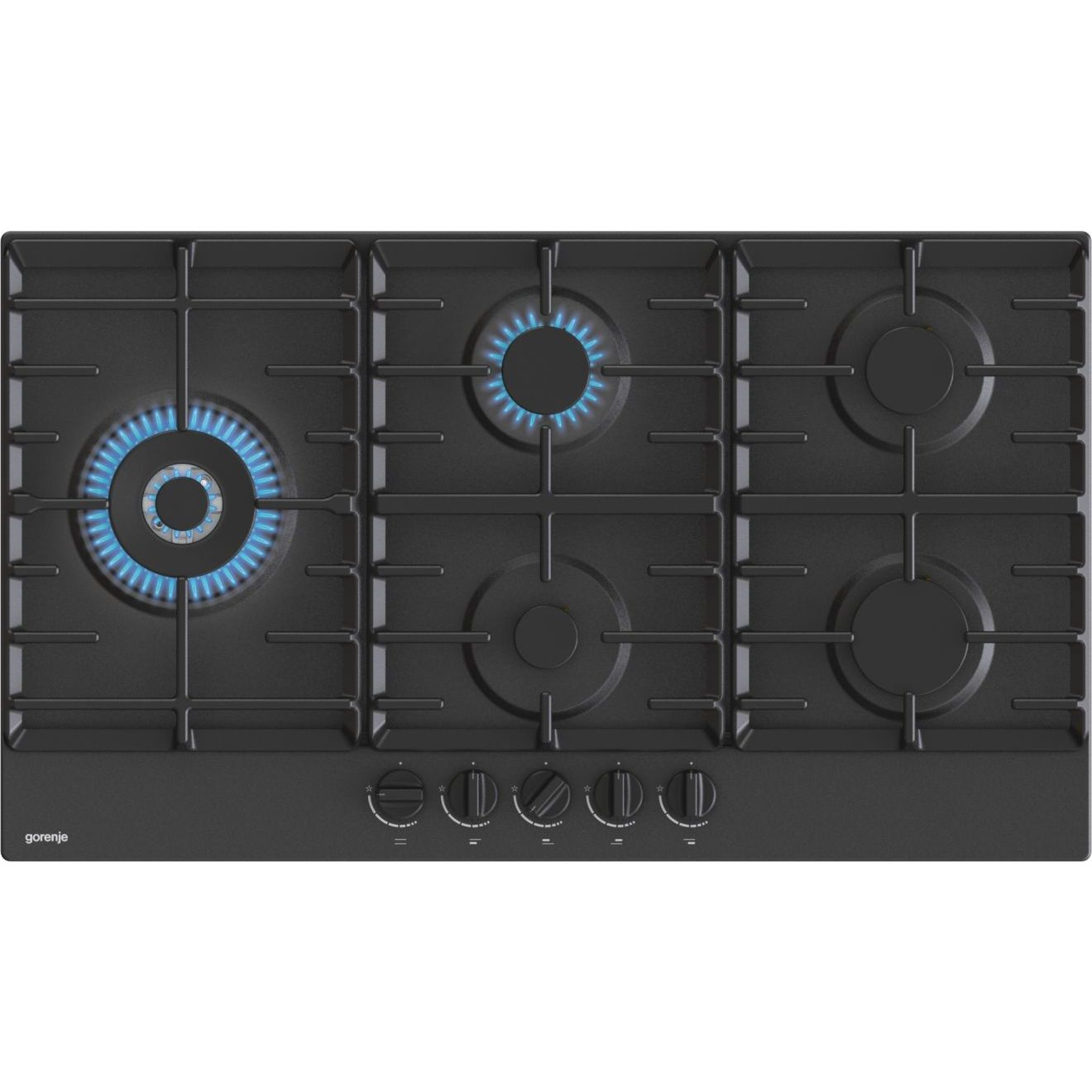 Gorenje Built-In Hob, 90 cm, 5 Gas Burners, Black- GW951MB