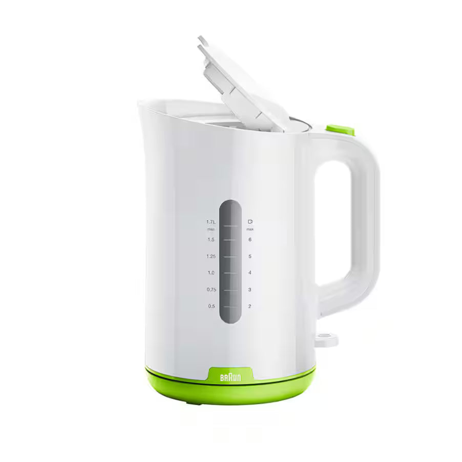 Braun Breakfast1 Electric Kettle, 1.7 Liter, 2200 Watt, White And Green - WK1100