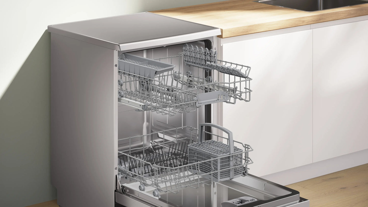 Bosch Series 2 Digital Dishwasher, 13 Place Settings, 6 Programs, Silver Inox- SMS26AI00V