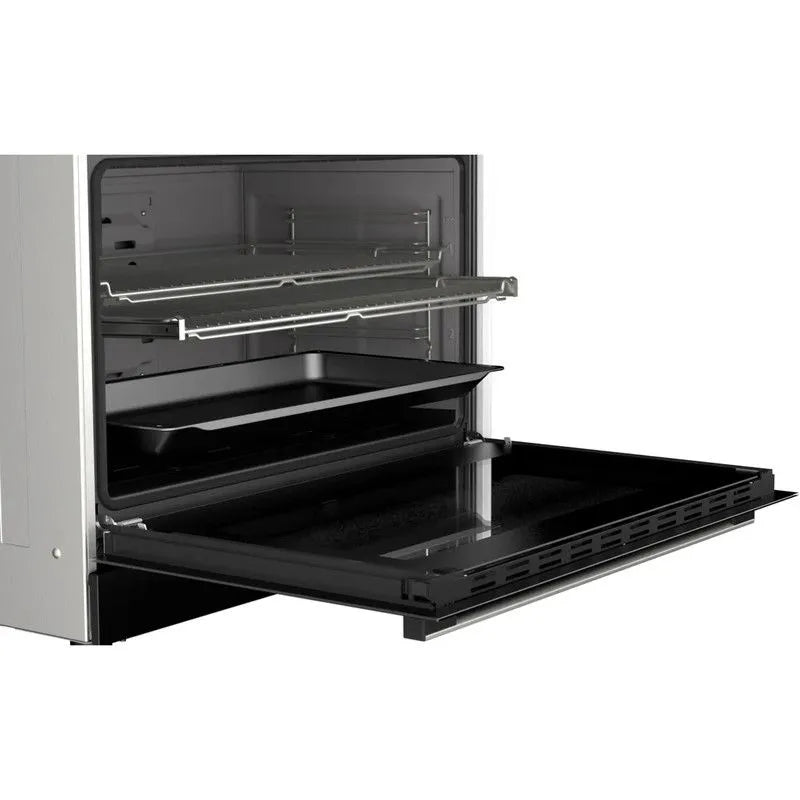 Bosch Series 8 Digital Gas Cooker, 5 Burners, 90 cm, Black - HJY5G7V61S