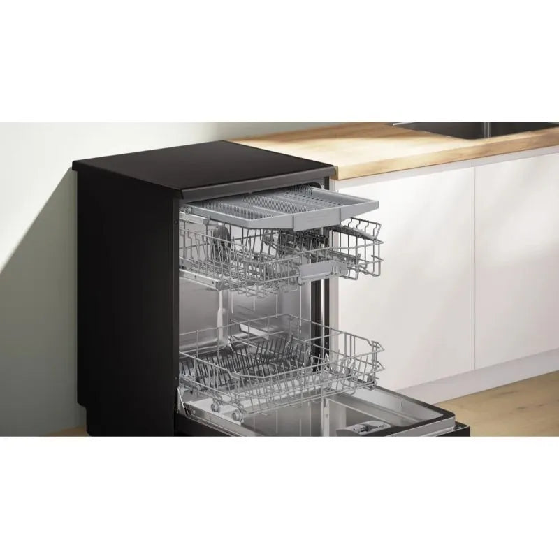 Bosch Series 4 Digital Dishwasher, 14 Place Settings, 6 Programs, Black - SMS46NB20V