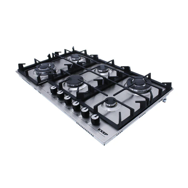 Purity Built In Heavy Duty Gas Hob, 90 cm, 6 Burners, Silver - HPT904S