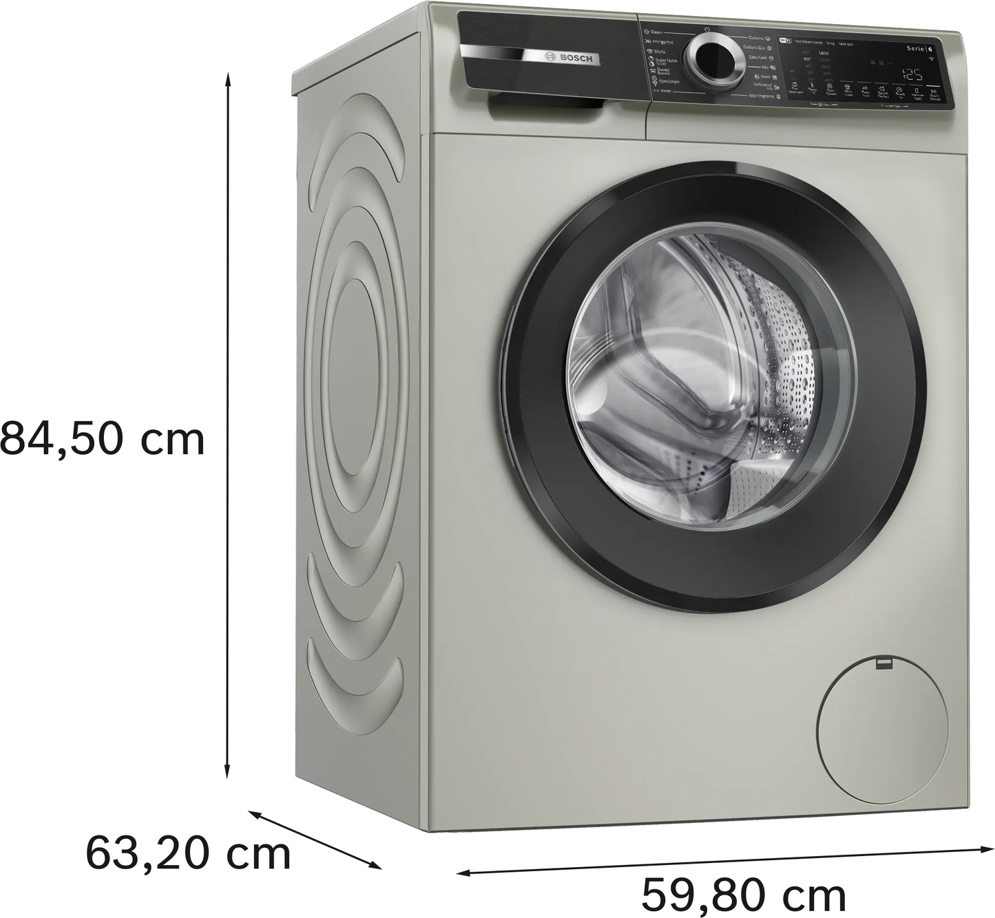 Bosch Series 6 Front Load Washing Machine, 10 Kg, With Digital Display, Silver Inox – WGK254ZXEG