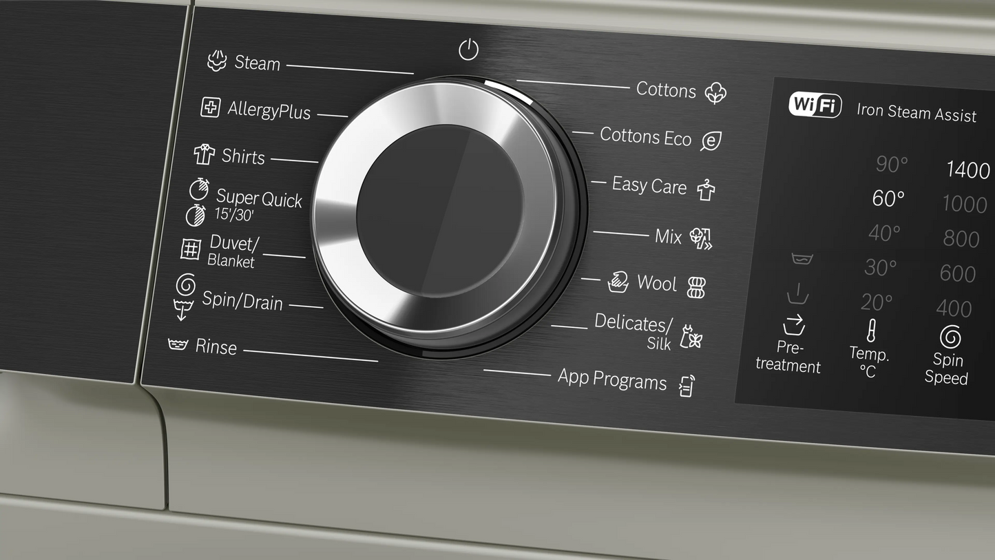 Bosch Series 6 Front Load Washing Machine, 10 Kg, With Digital Display, Silver Inox – WGK254ZXEG