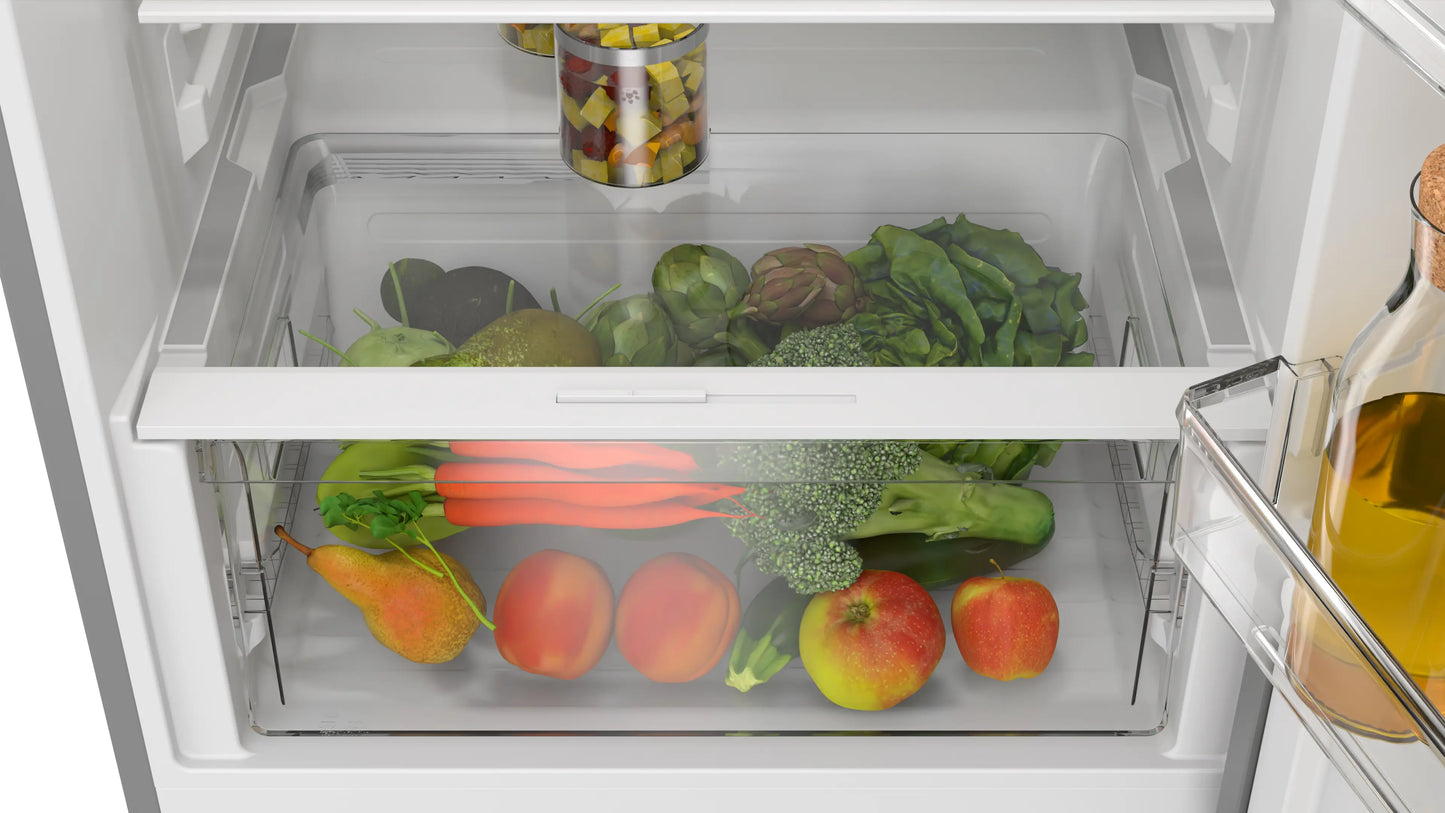 Bosch Series 4 Freestanding No Frost Refrigerator, 413 Liters, Stainless Steel - KDN47NLEE8