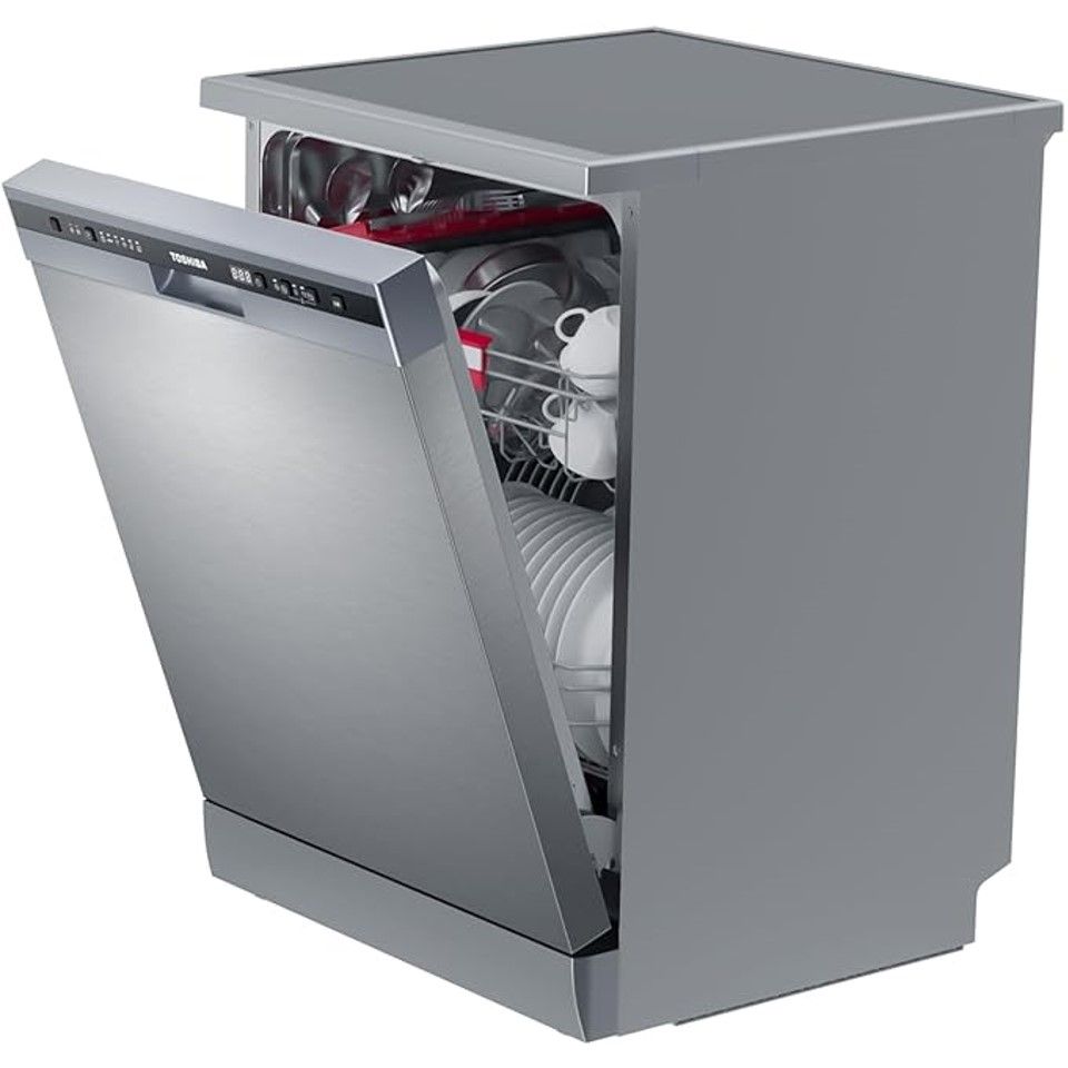 Toshiba Digital Dishwasher, 13 Place Settings, 6 Programs, Silver - DW-13F8AF(SS)-EG