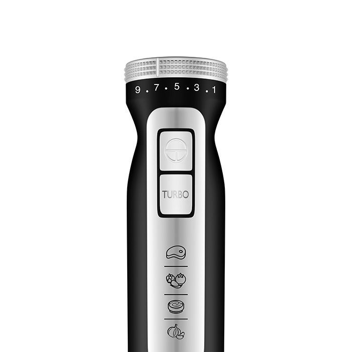 Mienta Turbo Plus Hand Blender With Attachments, 600ml, 1000 Watt, Black and Silver - HB111438A