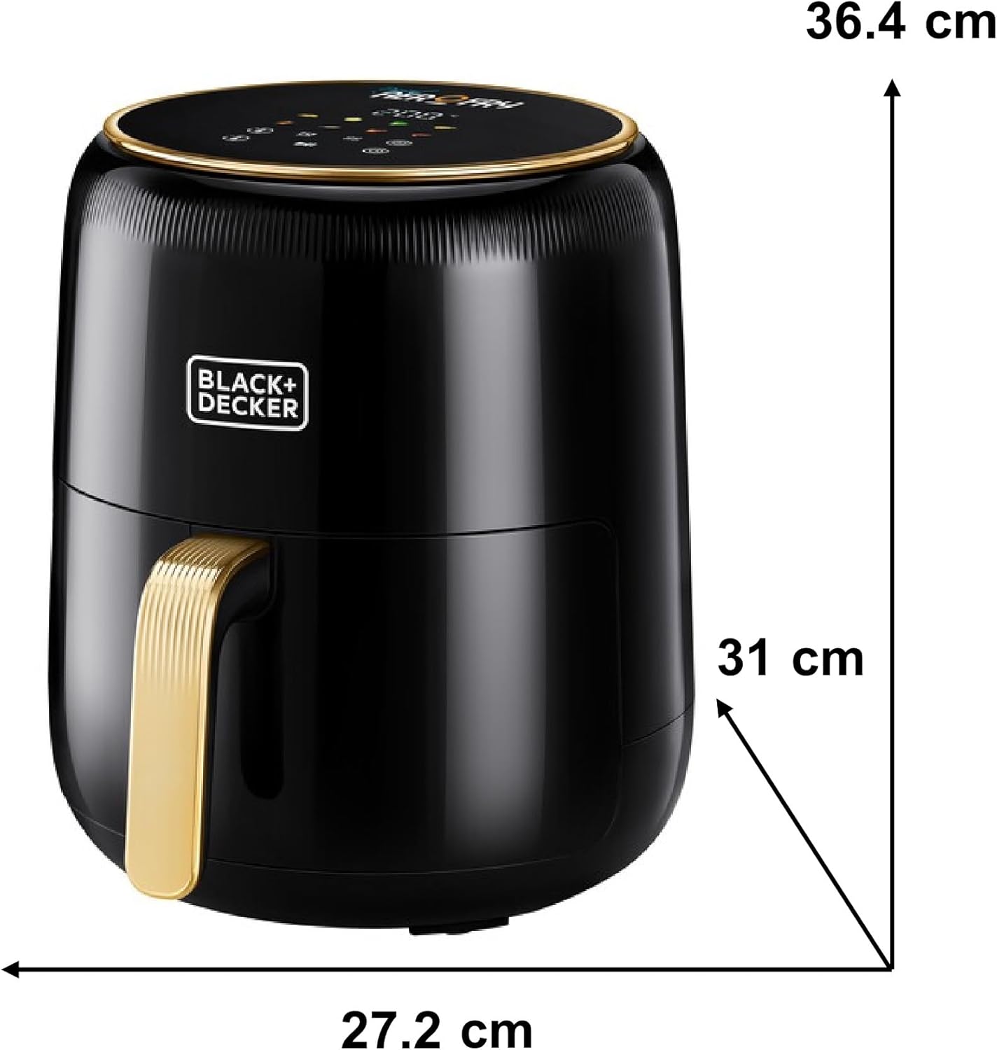 Black+Decker Aerofry Digital Air Fryer, 4.5 Liter, 1500 Watt, Black - AF4510