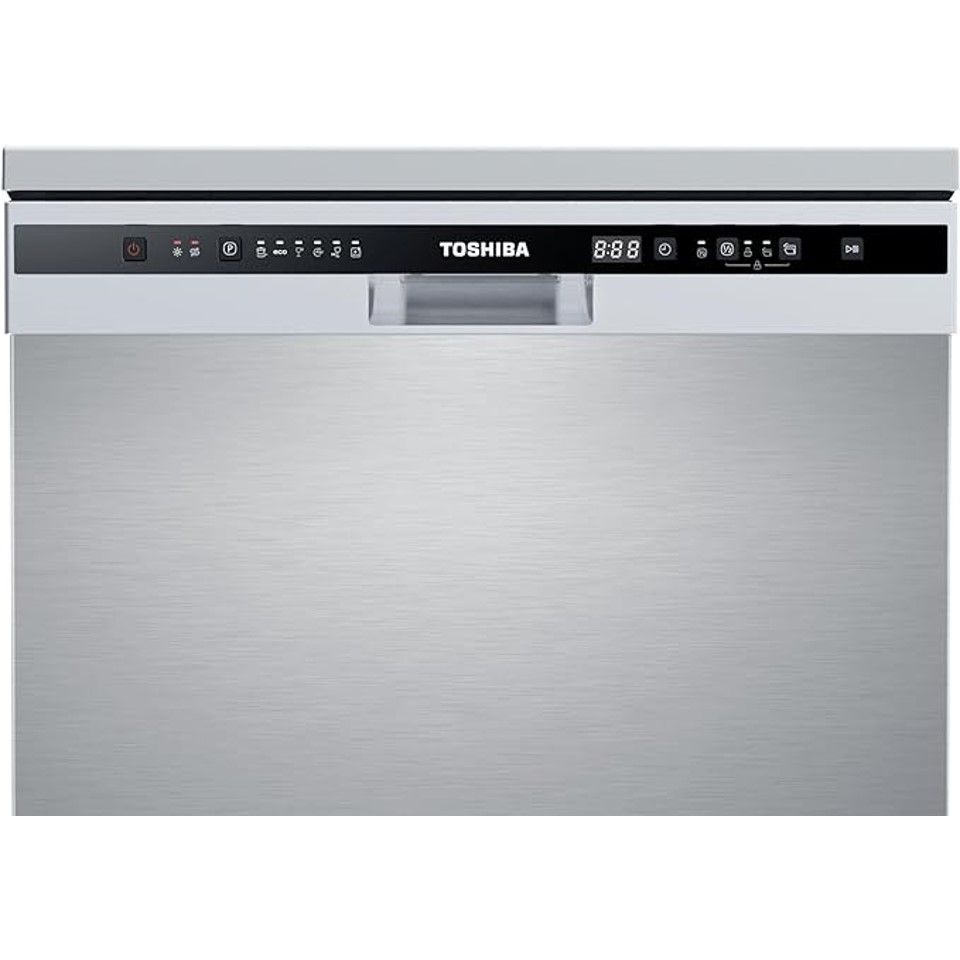 Toshiba Digital Dishwasher, 13 Place Settings, 6 Programs, Silver - DW-13F8AF(SS)-EG