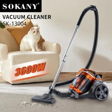 Sokany Bagless Canister Vacuum Cleaner, 3600 Watt, Orange Black - SK-13004