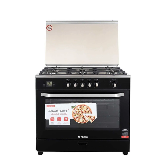 Fresh Hammer Gas Cooker, 5 Burners, 90 cm, Stainless Steel - 500016948
