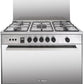 Fresh Gas Cooker Rock, 5 Burners, 90 x 60 CM, Silver - 500015560