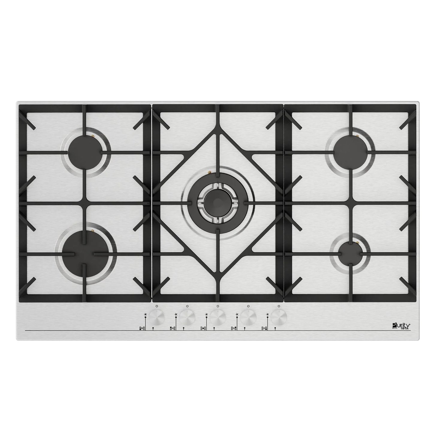 Purity Built In Heavy Duty Gas Hob, 90 cm, 5 Burners, Silver - HPT906S